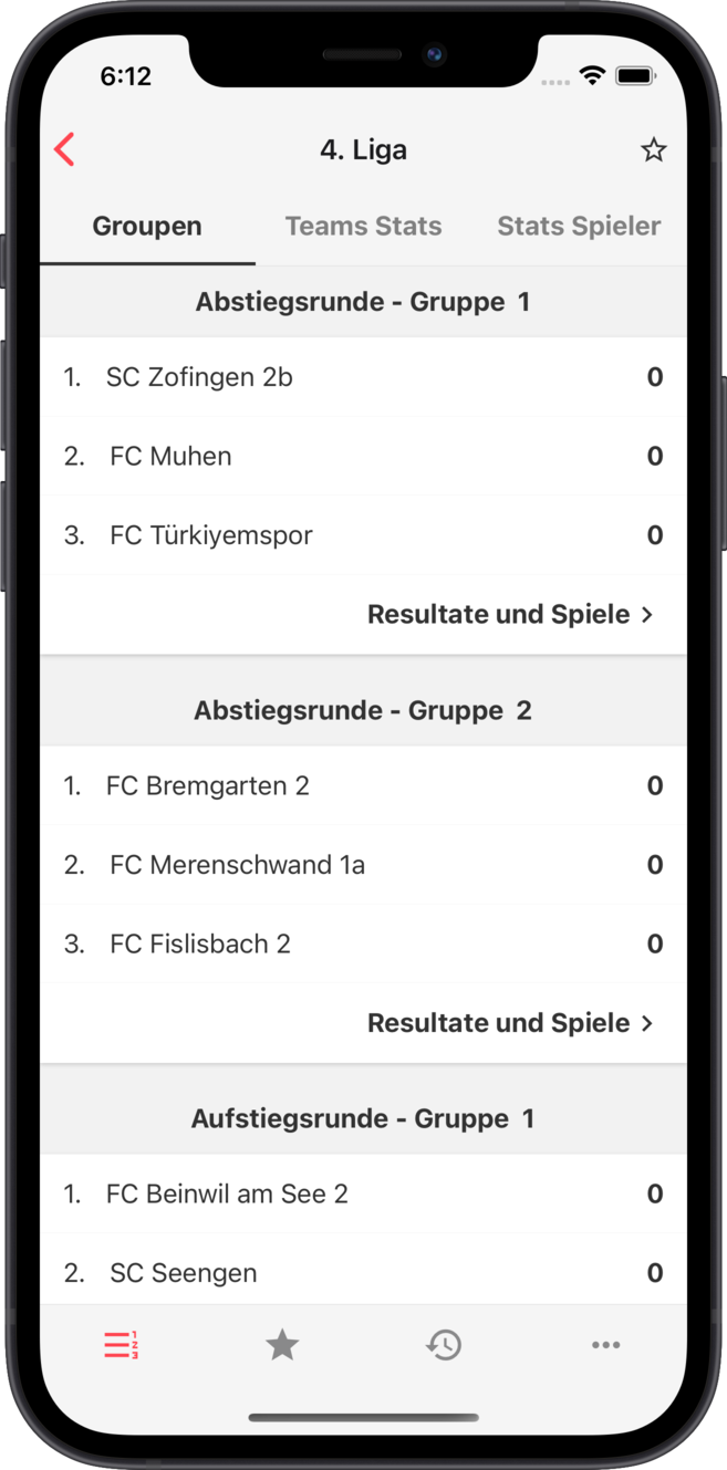 afv - Resultate | Spielplan | Ranglisten