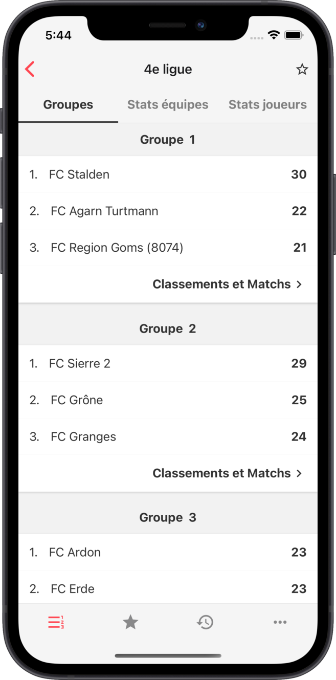 avf - Calendrier | Résultats | Classements