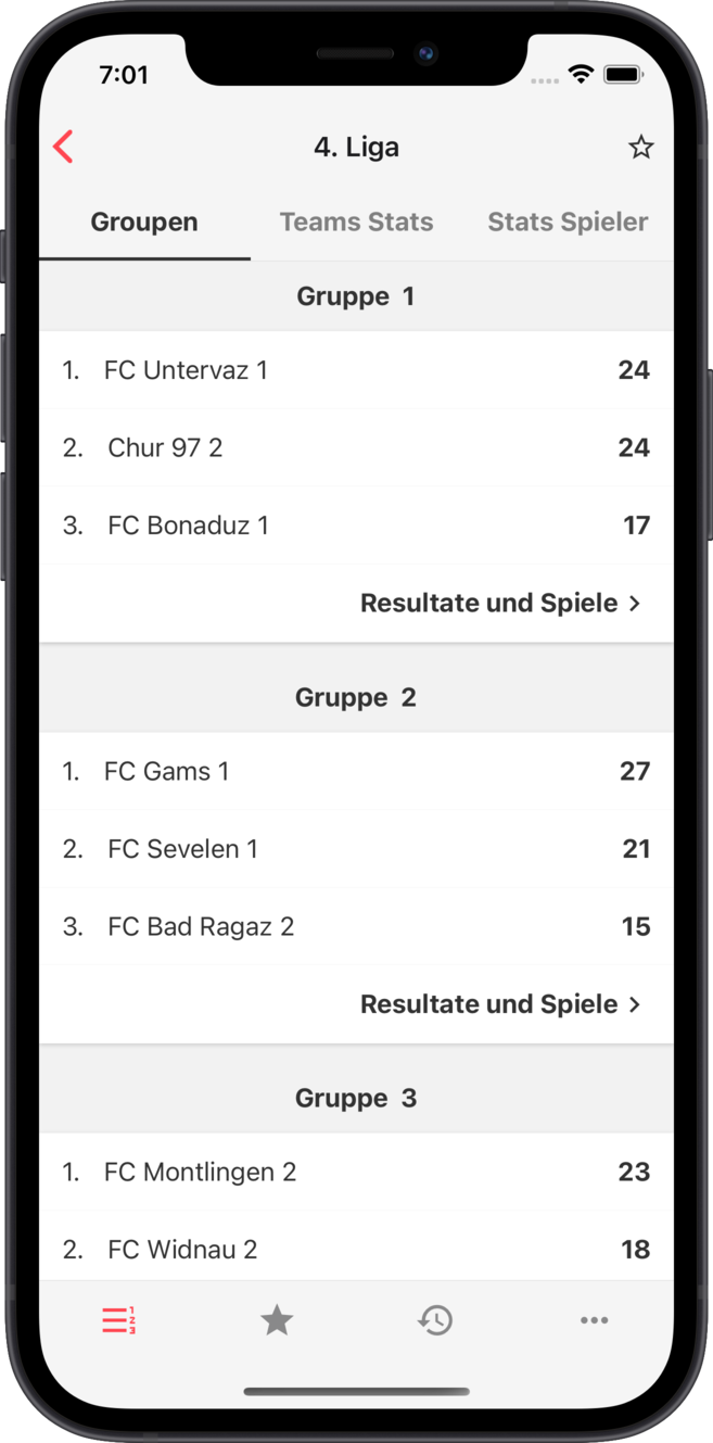 ofv - Calendrier | Résultats | Classements